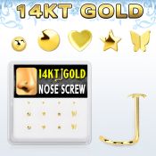 dgsc16 caja 12 piercing nariz l oro 14 kts 0 6mm formas bola estrella redonda corazon mariposa distribuidor mayorista