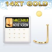 dgsc24 caja 12 piercing nariz l oro 14 kts 0 6mm redonda 1mm al por mayor