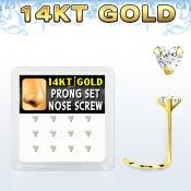 dgsc5 caja 12 piercing nariz l oro 14 kts 0 6mm zirconita redonda corazon 3mm al por mayor