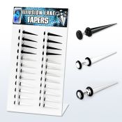 divtp 6 8mm acrylic fake taper w 5mm b w clear o ring