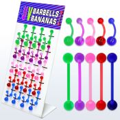 dmvbj display 40 piexas barbells lengua acrilico flexible surtidos bolas 5mm 16mm piercing ombligo bolas uv 5 8mm 10mm mayorista