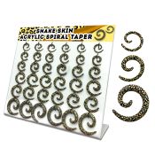 dmxp14 display 36 expansores espiral acrilicos piel serpiente 2mm 8mm distribuidor mayorista