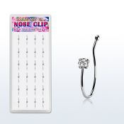 dncl11c caja display 24 piercings nariz clip plata 925 zirconia redonda 2mm distribuidor