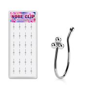 dncl12 silver fake nose rings triple balls top 24pcs