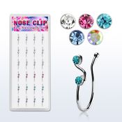 dncl8 caja display 24 piercings nariz clip plata 925 nota musical cristal venta