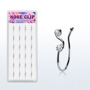 dncl8c caja display 24 piercings nariz clip plata 925 nota musical cristal mayorista