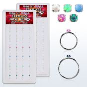 dnsm152 caja 24 aro continuo nariz plata 925 0 6mm opalos sinteticos redondos 2mm 516 & 38 8mm & 10mm mayorista