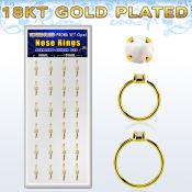 dnsm180 box 24 18k gold plated silver nose rings w 2mm opal top 