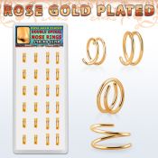 dnsm233 caja unidades aro nariz espiral plata esterlina chapado oro rosa externo