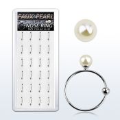 dnspr3 caja 24 aros nariz plata 925 0 6mm bola cierre perla falsa 3mm 10mm venta