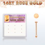 drnb27 caja 12 piercing nariz hueso oro rosa 14 kts 0 6mm redonda 1mm al por mayor