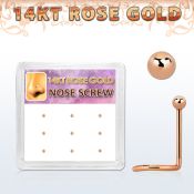 drsc1 display caja 9 piercing nariz oro rosa 14 kts 0 6mm bola 1 5mm mayorista