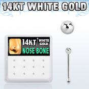 dwnb5 caja 12 piercing nariz hueso oro blanco 14 kts 0 6mm bola 1 5mm venta por mayor