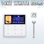 dwnb6 caja display 9 piercing nariz hueso oro blanco 14 kts 0 6mm diamantes redondos claros 1 5mm distribuidor mayorista