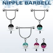 efrsnp8 barbell pezon estribo acero quirurgico bolas 5mm bola 8mm multi cristal ferido colores distribuidor mayorista