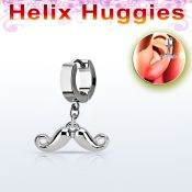 ehh519 pendiente huggie helix acero inoxidable colgante bigote mayorista