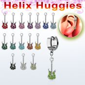 ehh538 pendiente huggie helix acero inoxidable guitarra cristal se vende por pieza venta