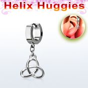 ehh736 pendiente huggie helix acero inoxidable nudo trinidad celta colgado se vende por pieza venta