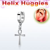 ehhl769 distribuidor pendiente huggie helix acero inoxidable colgante cruz ankh larga plata & se vende por unidad distribuidor mayorista
