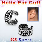 ehvcf9 piercing helix tipo ear cuff plata esterlina hoja venta
