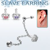 erdl21 falsa esclava acero inoxidable helix clip colgante corona zirconia plata venta por mayor