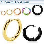 erhopt one pair pvd plated steel huggie earrings