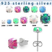 ervpop par piercing oreja plata 925 opalo redondo 2mm 5mm al por mayor