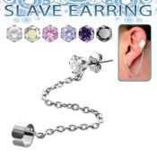 erzdl piercing oreja acero inoxidable zirconia redonda conectada falsa esclava helix clip distribuidor mayorista