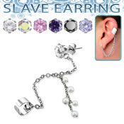 erzdld1 piercing oreja acero inoxidable zirconia redonda conectada falsa esclava helix clip perlas colgando venta