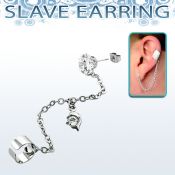 erzdld4 piercing oreja acero inoxidable zirconia redonda conectada falsa esclava helix clip delfin colgando zirconia distribuidor