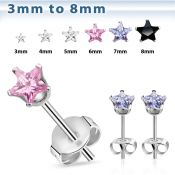 erzstm par piercing oreja acero quirurgico zirconia estrella engastada distribuidor