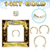 gcbz 14k gold circular barbell 16g threadless push pin cz