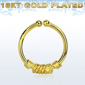 gpsep12b anillo septum falso plata 925 oro 18 kts 1mm alambre atado mitad 12mm distribuidor