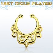 gpsepd7 falso septum plata 925 oro 18 kts 1mm decorado indio 12mm distribuidor