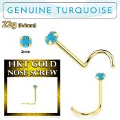 gscge7 piercing nariz l oro 14 kts 0 6mm turquesa 2mm al por mayor