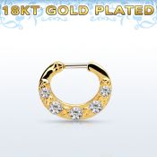 gsepg16 septum click plata 925 oro 18 kts barra cierre acero 316l 5 zirconia distribuidor