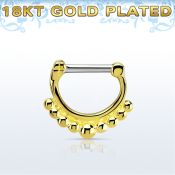 gsepn14 septum clicker plata 925 oro 18 kts barra cierre acero 316l decorado bolas grandes barra 14 516 6mm 8mm venta