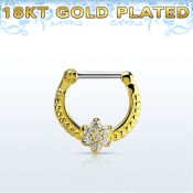 gsepr16 septum clicker plata 925 oro 18 kts barra cierre acero 316l flor hecha zirconia barra 14 516 6mm 8mm mayorista