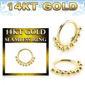 gspv18 14k gold seamless nose ring 18g chain balls 2