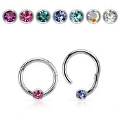 hbcrj16 steel hinged ball closure ring 16g crystal ball