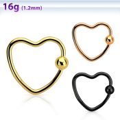 hcrt16 anodized steel heart shaped ball closure ring w 3mm ball