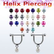 heud1 piercing helix estribo acero quirurgico barbell bolas 3mm bola perla falsa 5mm 8mm distribuidor mayorista