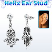 hexzd14 piercing helix plata esterlina zirconia 6mm colgante plata 925 mano fatima eja distribuidor mayorista