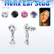 hexzd40 piercing helix plata esterlina 925 zirconia 6mm colgante corazon 3mm zirconia al por mayor