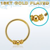 hr11rg aros nariz continuos plata 925 oro 18 kts 0 6mm alambre balines bola centro 10mm mayorista