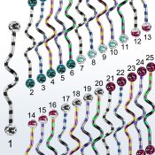 idatfr5c barbell industrial zig zag acero quirurgico pvd rayas cebra bolas multi cristal 5mm puntos mayorista