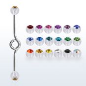 inbajb5 barbell industrial loop acero quirurgico bolas bioflexibles 5mm cristal bisel distribuidor