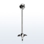 indsh27 barbell industrial acero quirurgico rosa hojas al por mayor