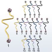 intefr5a barbell industrial corazon acero 316l anodizado bolas multi cristal 5mm puntos mayorista