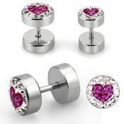 ipmcrh polished 316l steel fake plug with heart design